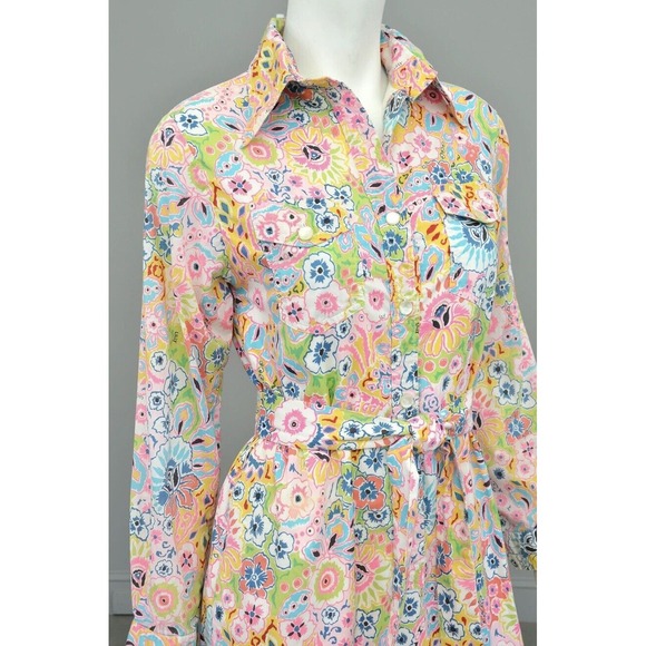 Lilly Pulitzer Dress VTG 1960s "the Lilly" Logo Floral Pink Multicolor Dress - Picture 3 of 13